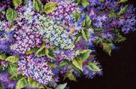 Kryželiu siuvinėjimo rinkinys „Kvapni alyva“, 18 × 27 cm – alyvų motyvas namų dekorui