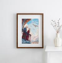 Siuvinėjimo kryželiu rinkinys „Širdys virš karalių“ – romantiškas kortų motyvas, 29×43 cm