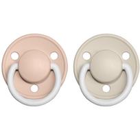 BIBS De Lux Natural Rubber Night Size 1: 0+ months čiulptukas Blush / Vanilla 2 vnt.