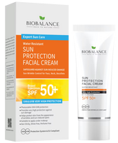 BIOBALANCE Sun Protection SPF 50+ su niacinamidu ir Centella Asiatica ekstraktu veido kremas, 75 ml