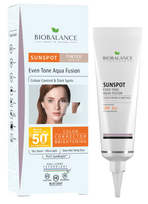 BIOBALANCE Tinted Medium Sun Spot SPF 50+, lengvos tekstūros apsauginis kremas nuo saulės, 40 ml