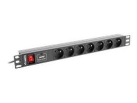LANBERG PDU-07E-0200-IEC-BK PDU 1U 10A 7 sockets French 2m Black