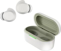 "LG xboom Budslite", "Bluetooth" ausinės į ausis, "Bluetooth" ausinės sportui, belaidės "Bluetooth" ausinės į ausis, slopinančios triukšmą, IPX4 apsauga nuo purslų, baltos spalvos
