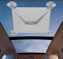 "Mwin Starlink Mini Car Mount" - patvarus "Starlink Mini" priedų siurbtuko laikiklis - stiprus siurbtuko dizainas, anglinio plieno laikiklis, skirtas stabiliam palydovo signalui nameliuose ant ratų (baltas)