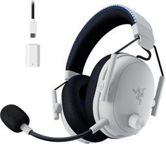 "Razer BlackShark V3 Pro" "PlayStation" - belaidės elektroninio sporto ausinės su aktyviu triukšmo slopinimu (ANC) - "Triforce" 50 mm garsiakalbis - "HyperSpeed" 2,4 GHz - THX erdvinis garsas - PS5/PC | Balta