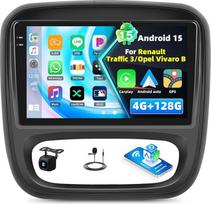 4+128G "Android 15" automobilinis radijas "Renault Traffic 3" / "Opel Vivaro B", 9 colių "Incell" jutiklinio ekrano radijas su belaidžiu "CarPlay" ir "Android Car Bluetooth 5.0" GPS "WiFi" FM/RDS 32EQ+ AHD atbulinės eigos kamera