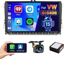 4+64G Android 15 Roinvou automobilinis radijas VW Golf 5 6 Passat Polo Tiguan Touran Caddy Skoda Belaidis CarPlay Android automobilis, ekranas 9 colių automobilinis radijas Bluetooth Mirror Link navigacija GPS 32EQ WiFi FM/RDS SWC