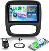 4G + 128G 9 colių "Android" automobilinis radijas "Renault Trafic" "Opel Vivaro B" "Fiat Talento" "Nissan NV300" belaidis "Carplay" stereogarsiakalbis su "Android" automobiline navigacija GPS Mirror Link "Bluetooth" FM/RDS/EQ WiFi SWC atbuline eiga