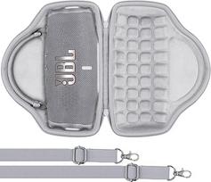 Aenllosi für JBL Charge 6 Bluetooth-Lautosprecher Hartschalen-Tragetasche mit Schulterriemen, Weiß, nur Tasche