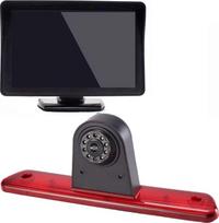 Automobilio stogo stabdžių žibintų atbulinės eigos kamera Spalvota stovėjimo kameros atbulinės eigos kamera + 4,3 colių TFT LCD monitorius Peugeot Expert 2007-2016/Fiat Scudo 2007-2016/Citroen Jumpy 2007-2016