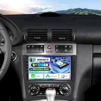 SIXWIN 8 branduolių 6+128G Android 13 automobilinis radijas su Carplay/Android Car/DSP, skirtas Mercedes Benz C klasės W203 W209 C180 C200 2005-2009.9 colių jutiklinis ekranas su GPS WiFi Bluetooth 5.0 FM RDS USB MirrorLink 32EQ