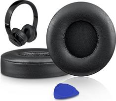 SoloWIT® Lambskin Replacement Ear Pads for Beats Solo 2 & Solo 3 Wireless On-Ear Headphones, Solo2 Solo3 Replacement Pads Pads with High Density Foam, Extra Thickness