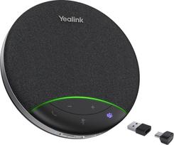 Yealink SP92 biuro konferencijų garsiakalbis su mikrofonu, nešiojamasis "Bluetooth" garsiakalbis su "Dongle", dirbtinio intelekto mikrofonas su triukšmo slopinimo funkcija, 20 valandų pokalbio laikas, "Plug and Play
