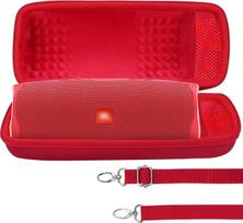 Lebakort Hard Travel Protective Case for JBL Charge 5 Charge 4 Bluetooth Waterproof Portable Wireless Speaker (Red)