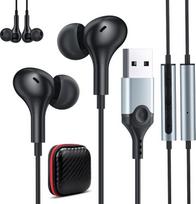 Nešiojamojo kompiuterio ausinės su kabeliu, lengvos USB A ausinės su mikrofonu, slopinančios triukšmą Žaidimų ausinės USB su garso nutildymo funkcija, skirtos biuro susitikimams, tiesioginiam perdavimui PS 4 PS 5 žaidimai