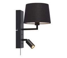 Markslöjd 108595 - LED sieninis šviestuvas su USB COMO 1xE14/40W/230V + LED/3W juodas