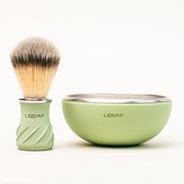 Leaf Shave Shave Bowl & Brush Skutimosi dubuo ir šepetėlis, Sage Green