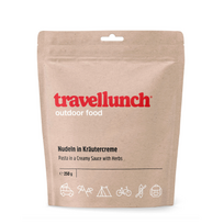Nr.57 Travellunch maistas kelionėms: makaronai su grietinės ir žalumynų padažu, 250 g.