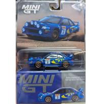 Mini GT Modeliukas 1/64 1998 Subaru Impreza WRC98 #3 Rally Monte-Carlo 3rd Place, blue/yellow