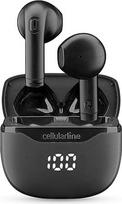 "Cellularline Core Bluetooth" tikros belaidės ausinės su įkrovimo dėklu, LED ekranu, 16 valandų atkūrimo laiku, jutikliniu valdymu, dvigubu pagrindiniu valdymu, suporavimu su automobiliu, juodos spalvos