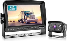 "eRapta" HD galinio vaizdo kameros sistemos rinkinys, 7 colių 1080P atbulinės eigos monitorius, IP69 vandeniui atspari atbulinės eigos kamera, sunkvežimiams/puspriekabėms/krautuvams/motorhome