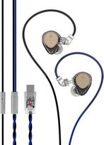 "Hidizs ST2 Pro" USB-C laidinės ausinės, dvigubos magnetinės grandinės, 10 mm dinaminiai garsiakalbiai, ESS ES9218AC Pro DAC lustas, HD mikrofonas, vidinis valdymas, "Tpye-C" ausinių DSP, OFC kabelis, juodos spalvos