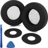 "Houjunor" pakaitiniai ausų pagalvėlės AKG Q701/K601/K701/K702/K612 Pro/K712 Pro, ausų pagalvėlės su minkštomis atminties putomis ir baltymine oda, ausinių pagalvėlės su didelio tankio triukšmo izoliacija (juodos spalvos)