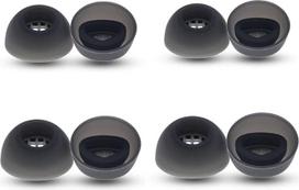 4 poros 4 dydžių juodi silikoniniai ausų kištukai, skirti "Jabra Elite 10" ausinėms