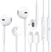 Laidinės ausinės "iPhone" "Apple MFi" sertifikuotos HiFi stereofoninės triukšmą izoliuojančios ausinės su mikrofonu 2P + garsumo valdymas, suderinamos su 14/13/12/11/11/SE/XR/XS/X/8/7