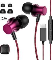 USB C ausinės "iPhone 16e 15 Pro Max Galaxy A56 A55 A36 A35 A54 5G, C tipo ausinės USB C jungtis HiFi Stereo In-Ear ausinės su kabeliu Mikrofonas Samsung S25 S24 iPad Pixel 9a 8 POCO X7