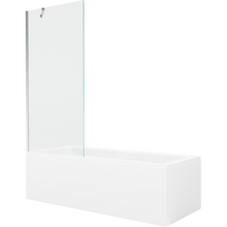 Mexen Cubik stačiakampė vonia 150 x 70 cm su apdaila ir 1-jų durų ekranu 80 cm, skaidrus, chromas - 550315070X9508000001
