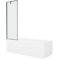 Mexen Cubik stačiakampė vonia 160 x 70 cm su apdaila ir 1-durų ekranu 60 cm, juodas raštas - 550316070X9506007070