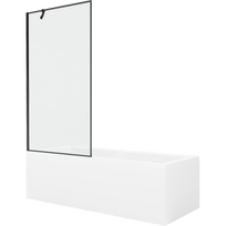 Mexen Cubik stačiakampė vonia 160 x 70 cm su apdaila ir 1 durų stikliniu ekranu 90 cm, juodas raštas - 550316070X9509007070
