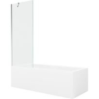 Mexen Cubik stačiakampė vonia 170 x 70 cm su apdaila ir vienos dalies pertvara 70 cm, skaidri, chromas - 550317070X9507000001