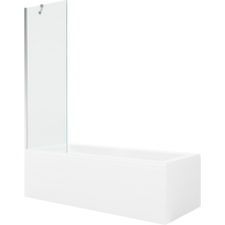 Mexen Cubik stačiakampė vonia 170 x 70 cm su apdaila ir 1-durio užsklanda 60 cm, permatoma, chromuota - 550317070X9506000001