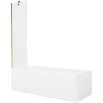 Mexen Cubik stačiakampė vonia 170 x 70 cm su apdaila ir 1-durio 50 cm ekranu, skaidrus, auksinis - 550317070X9505000050