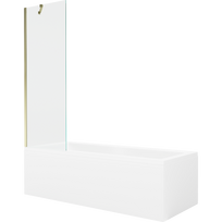 Mexen Cubik stačiakampė vonia 170 x 70 cm su apdaila ir vienu sparnu 60 cm, skaidri, auksinė - 550317070X9506000050