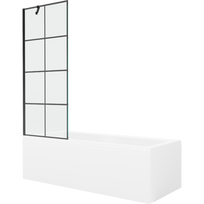 Mexen Cubik stačiakampė vonia 170 x 70 cm su apdaila ir 1 sparno ekranu 70 cm, juodas raštas - 550317070X9507007077