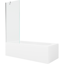 Mexen Vega stačiakampė vonia 150 x 70 cm su apdaila ir vieno sparno 70 cm ekranu, permatomas, chromas - 550115070X9507000001