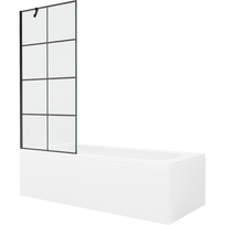 Mexen Vega stačiakampė vonia 150 x 70 cm su apdaila ir 1-durų ekranu 80 cm, juodas raštas - 550115070X9508007077