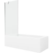 Mexen Vega stačiakampė vonia 160 x 70 cm su apdaila ir vienašoniu ekranu 80 cm, permatoma, chromuota - 550116070X9508000001