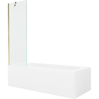 Mexen Vega stačiakampė vonia 160 x 70 cm su apdaila ir vienos durys 60 cm, permatoma, auksinė - 550116070X9506000050