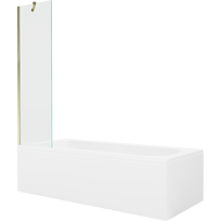 Mexen Vega stačiakampė vonia 170 x 70 cm su apdaila ir 1-durų ekranu 50 cm, permatomas, auksinis - 550117070X9505000050