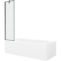 Mexen Vega stačiakampė vonia 170 x 70 cm su apdaila ir 1-durų pertvara 50 cm, juodas raštas - 550117070X9505007070