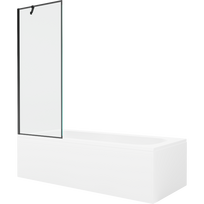 Mexen Vega stačiakampė vonia 170 x 70 cm su apdaila ir 1 durų pertvara 70 cm, juodas raštas - 550117070X9507007070