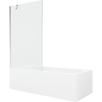 Mexen Vega stačiakampė vonia 180 x 80 cm su korpusu ir 1-durų ekranu 100 cm, permatomas, chromas - 550118080X9510000001