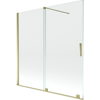 Mexen Velar dvigubas stumdomas vonios ekranas 160 x 150 cm, permatomas, auksinis - 896-160-000-01-50