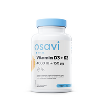 Vitamin D3 + K2, 4000IU + 150 mcg Maisto papildas Vitaminas D3 + K2, 4000 TV + 150 µg 120 kapsulių