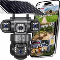 Saulės energija veikianti 4G lauko stebėjimo kamera HEELLY PRO GUARD 3, 3×3 MP, 12000 mAh, IP66, su automatiniu sekimu