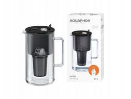 Vandens filtro ąsotis Aquaphor Nord A5 H Black Glass filter jug, juodas